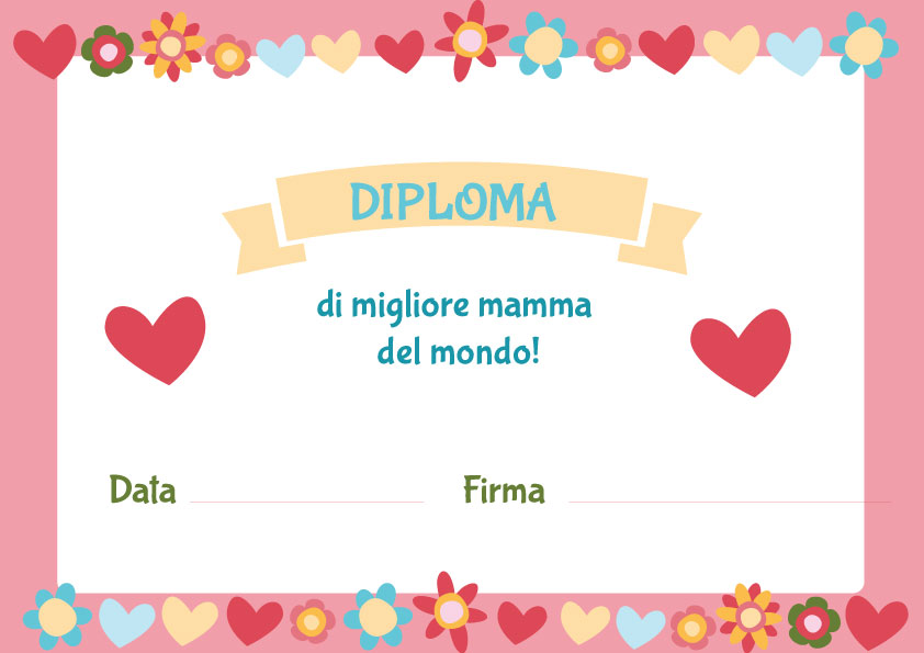 Diploma 1 per la festa della mamma