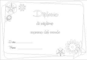 Diploma 3 da colorare per la festa della mamma