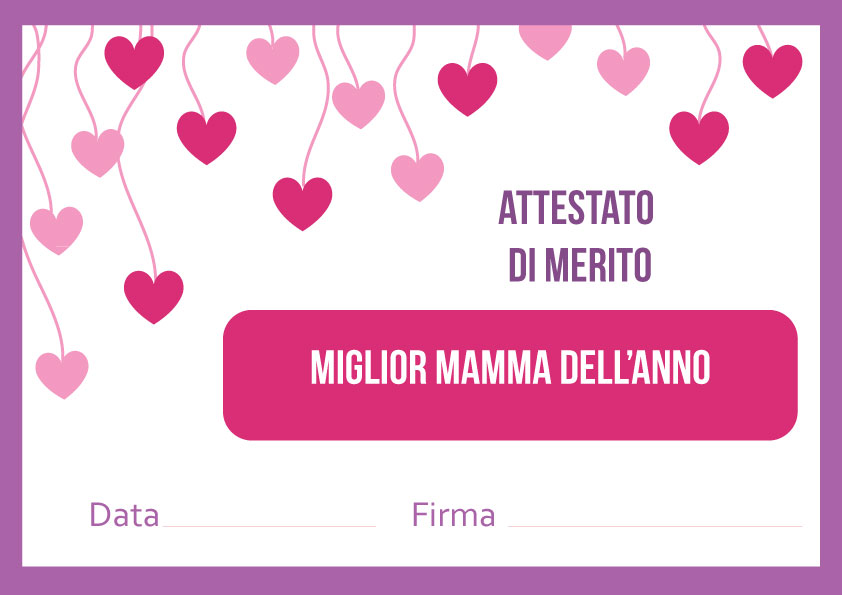 Diploma 2 per la festa della mamma