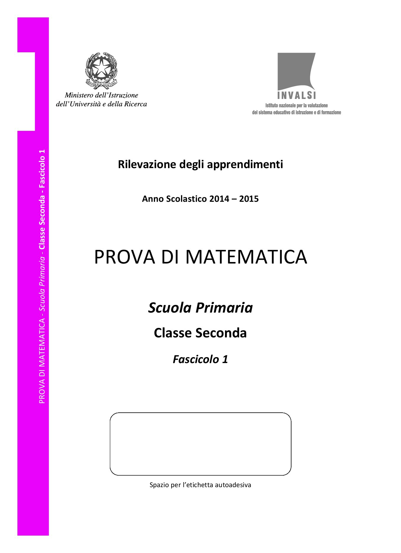 Prova Invalsi Matematica 2015