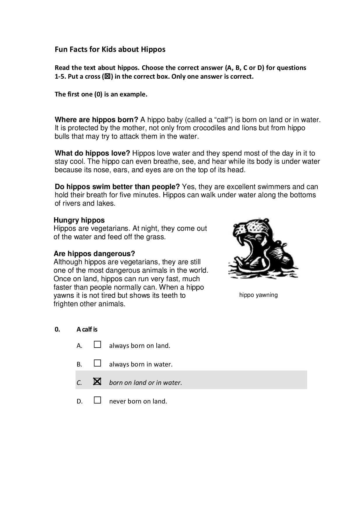 Fun Facts for Kids about Hippos