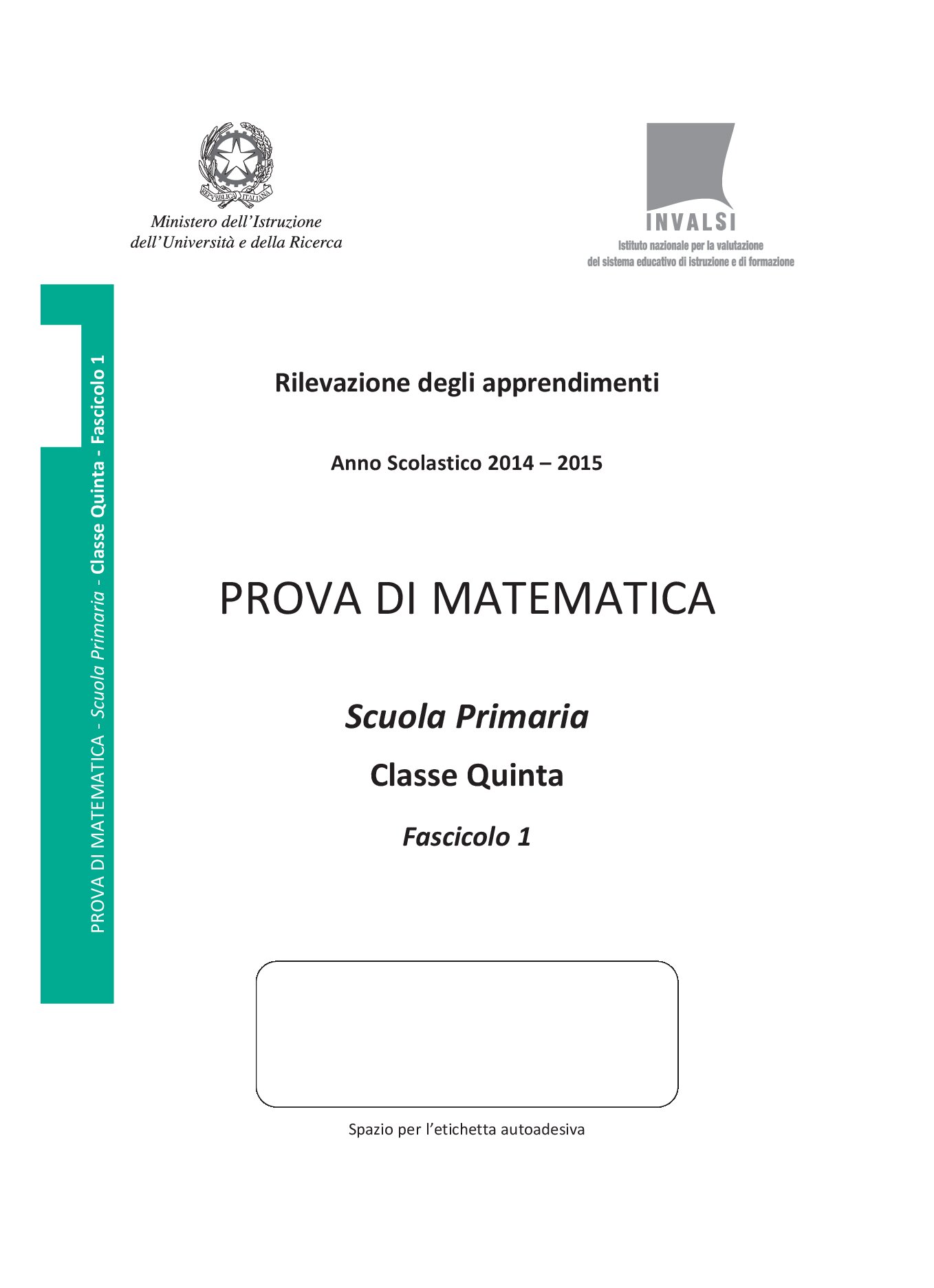 Prova Invalsi Matematica 2015