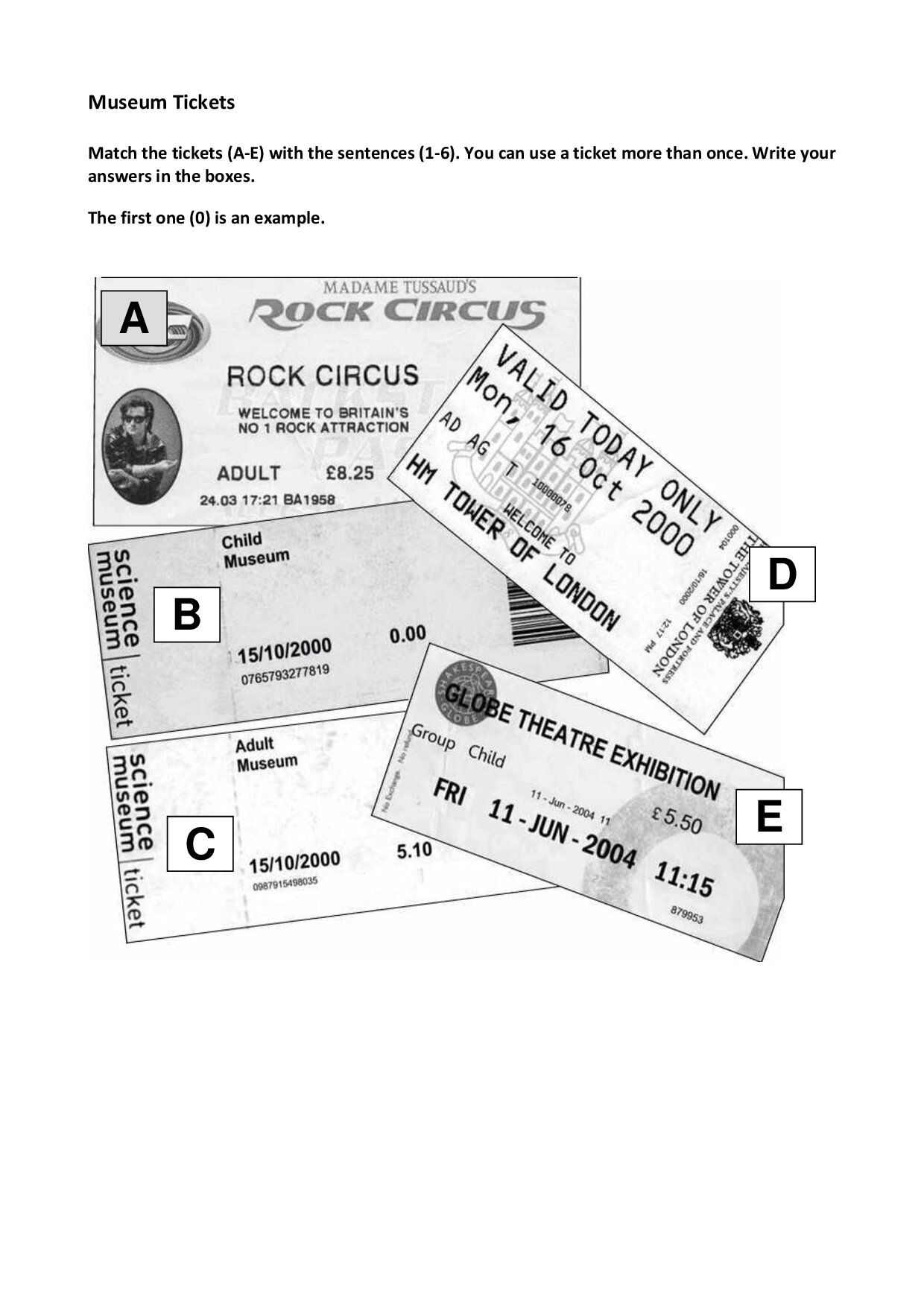 Museum Tickets