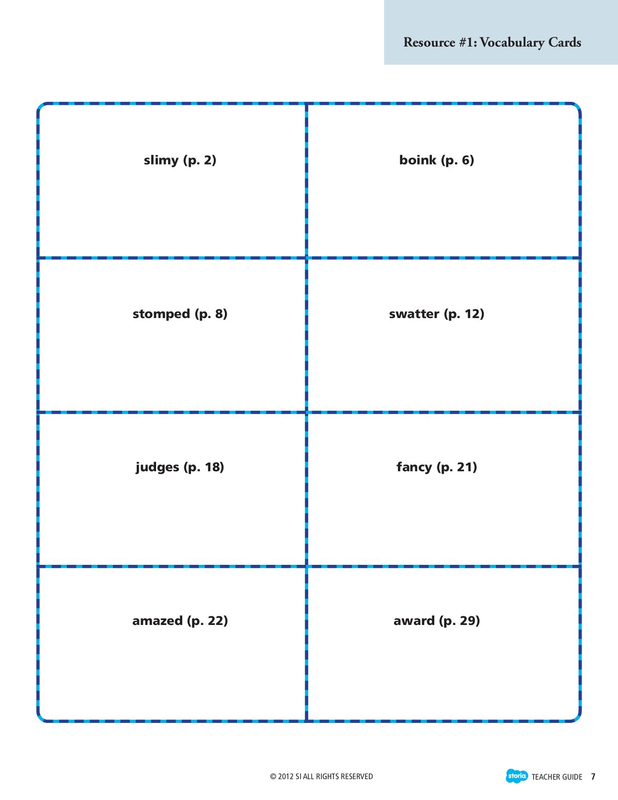 Resource # 1: Carte di vocabolario