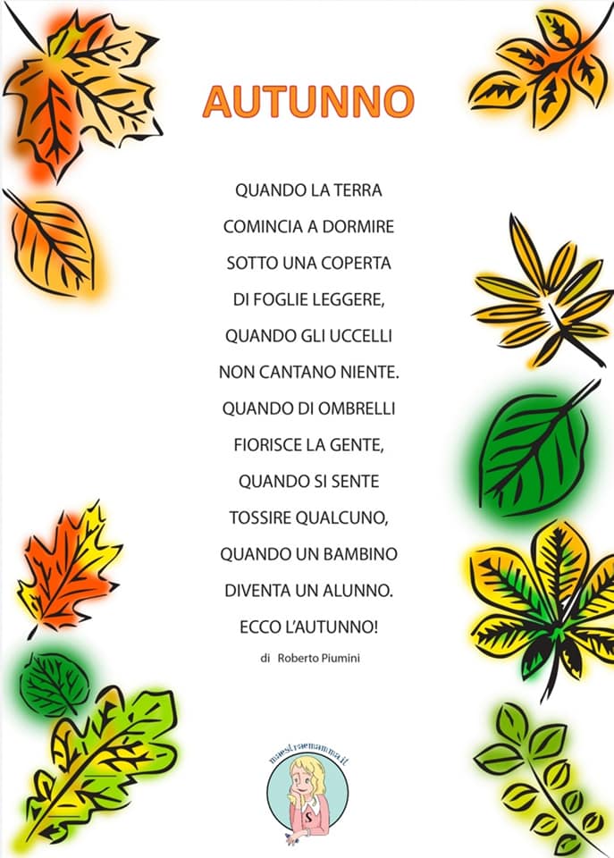 autunno di roberto piumini poesia da stampare a colori