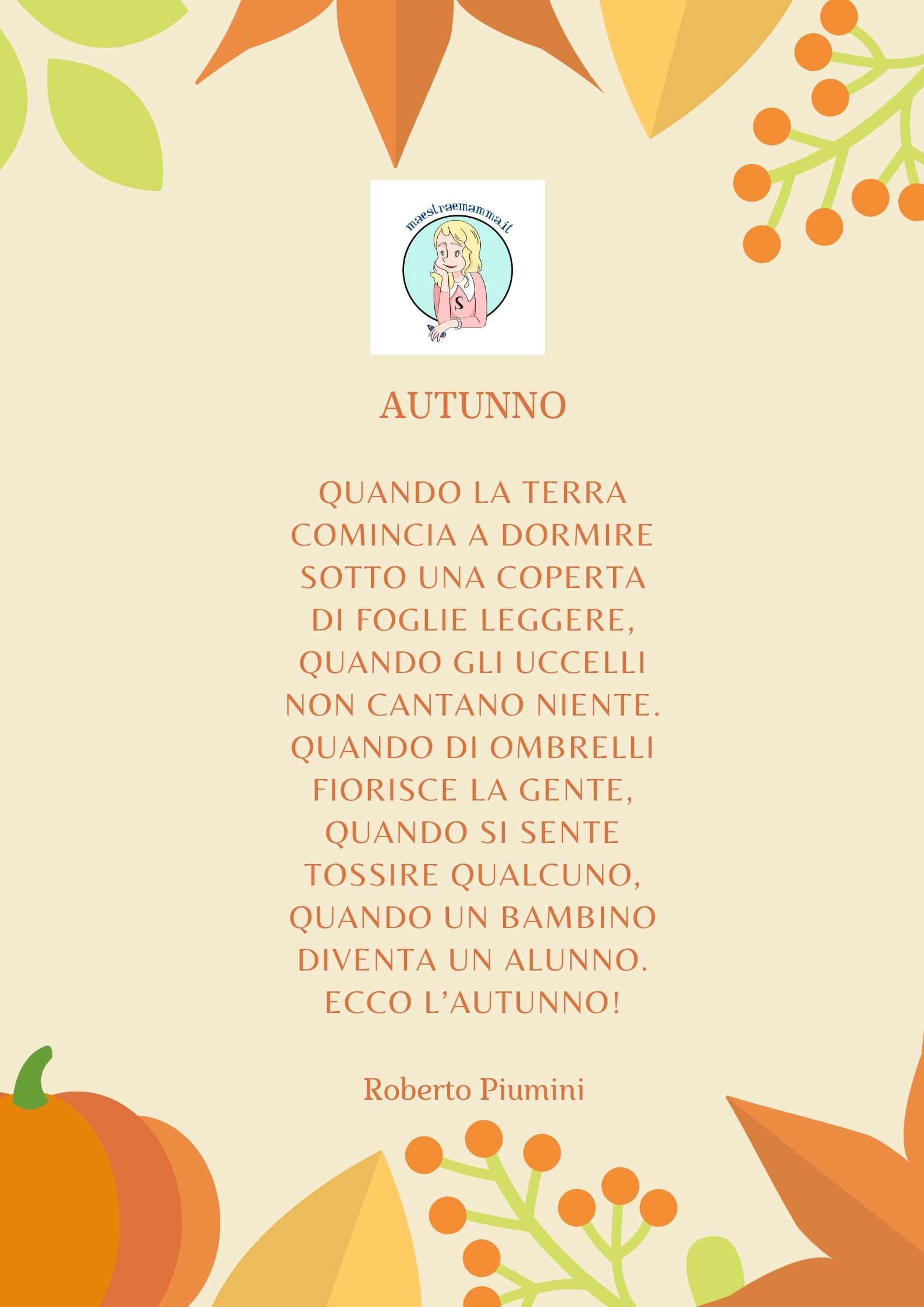 scuola Roberto Piumini autunno poesia