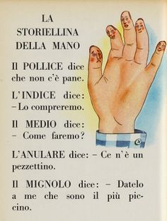 filastrocca delle cinque dita