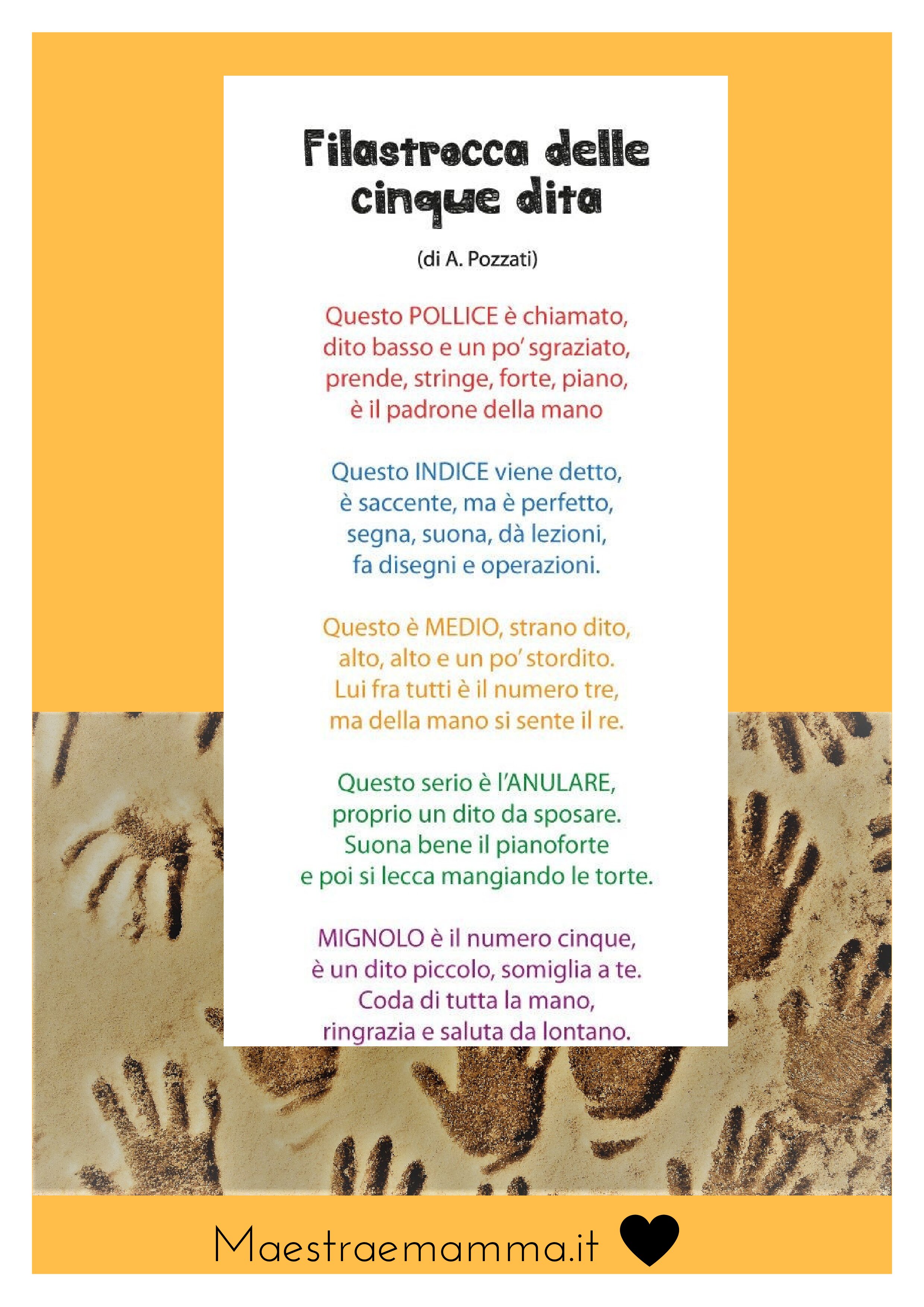 Filastrocca delle cinque dita