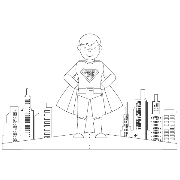 festa_papa_super_dad- disegno da-colorare