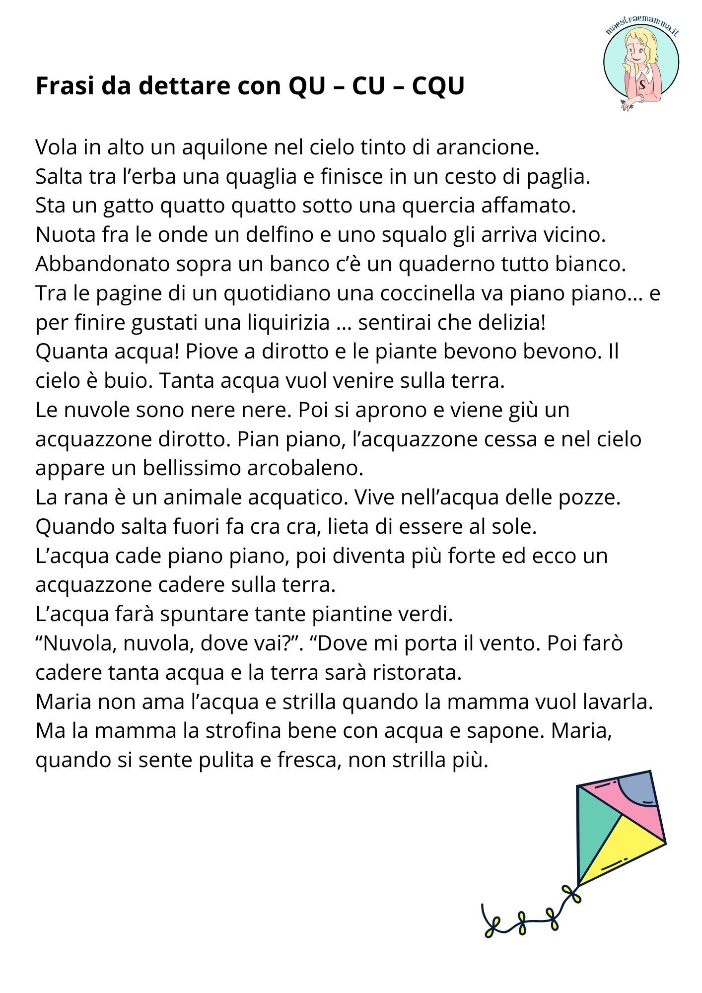 frasi con cqu cu qu