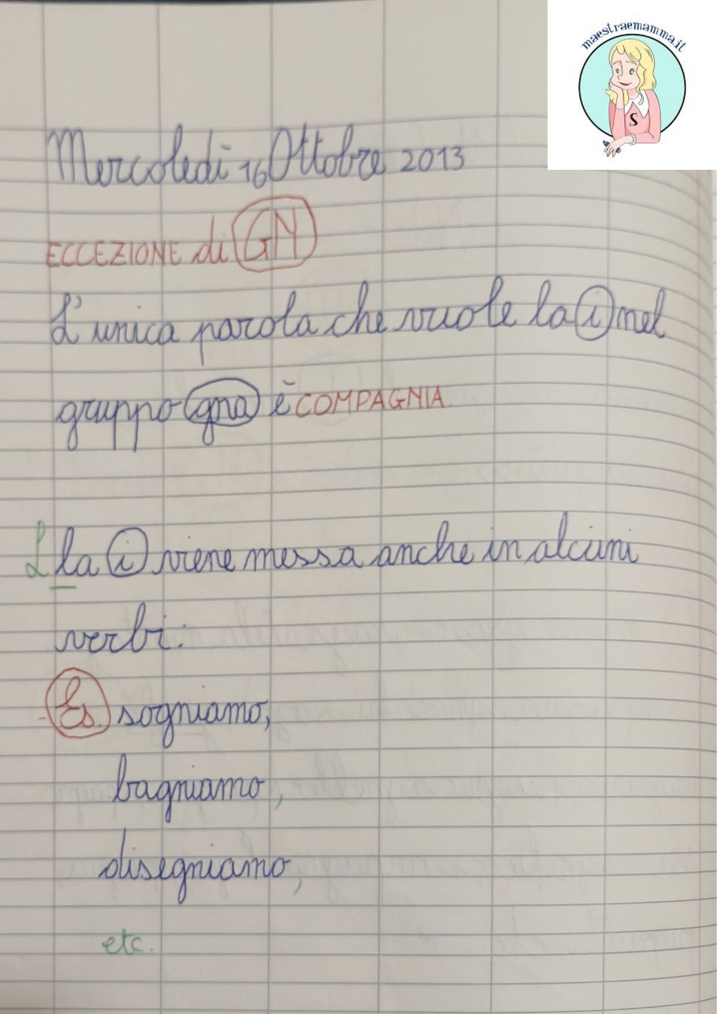 Dettato per migliorare e rinforzare le competenze ortografiche  - GN + regole con lavoro svolto con gli alunni di classe seconda