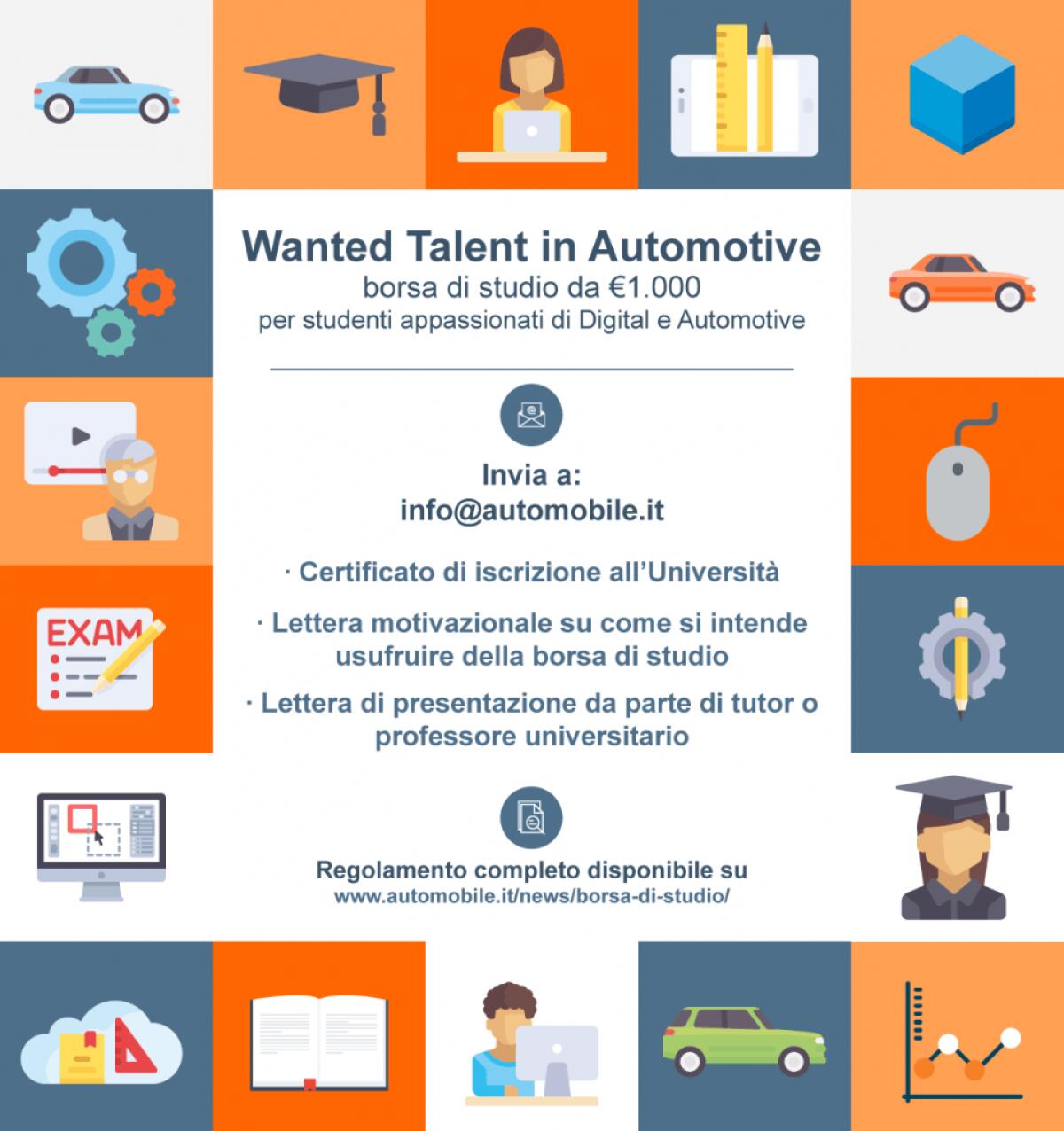 Wanted Talent in Automotive, la borsa di studio dedicata agli appassionati di automobili e innovazione - 