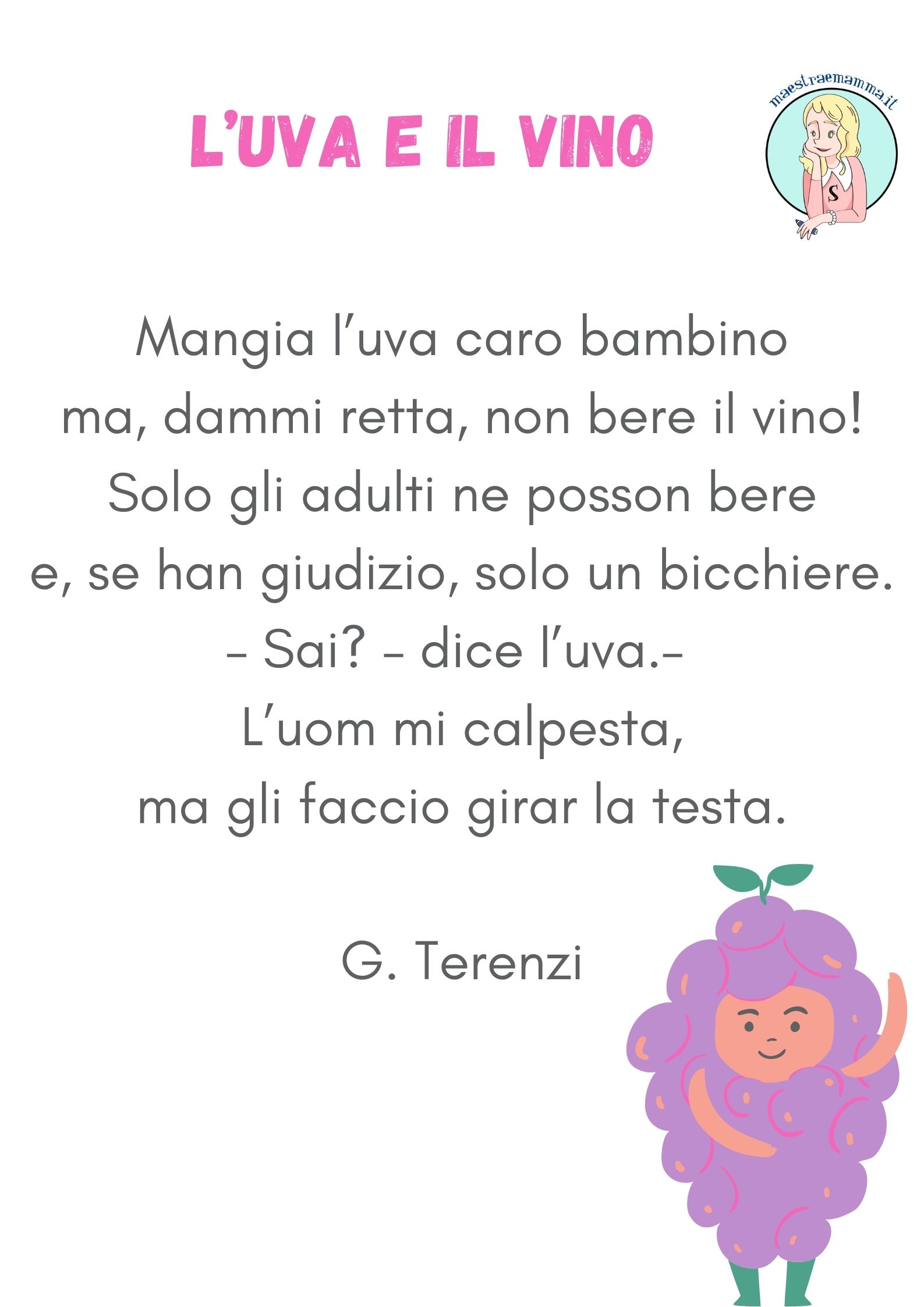 l uva e il vino di terenzi Poesie e filastrocche sulla vendemmia per bambini