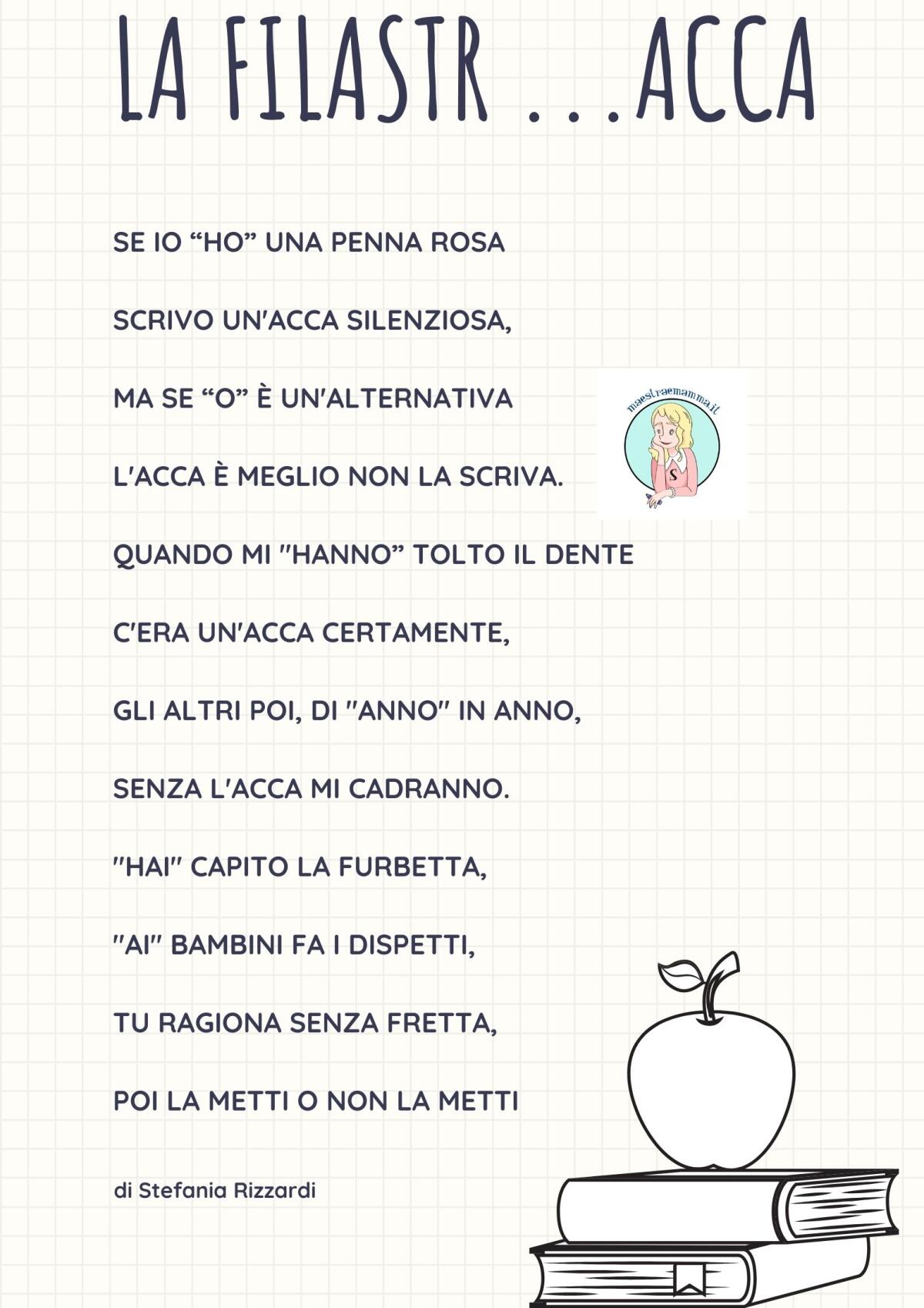LA FILASTR ... ACCA, la filastrocca del verbo avere - 