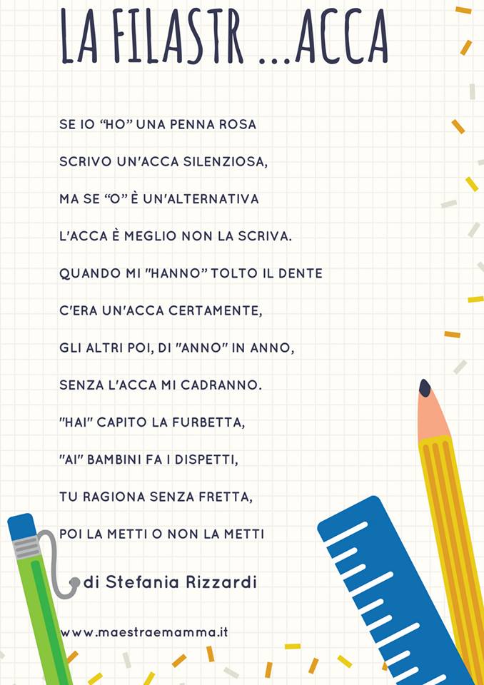 filastrocca verbo avere
