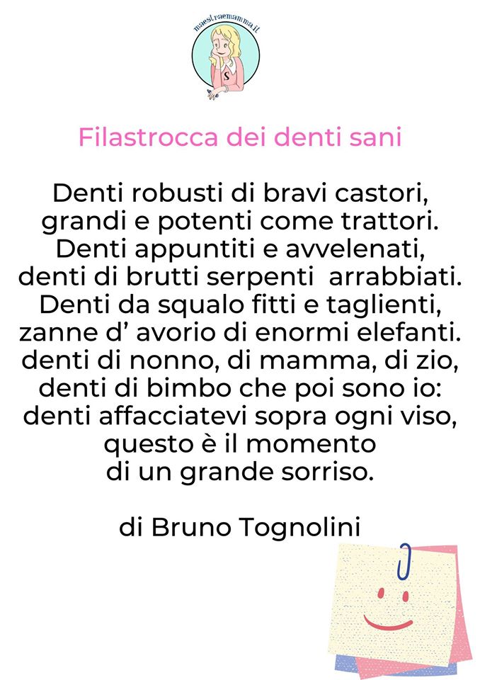 filastrocca di bruno tognolini denti sani