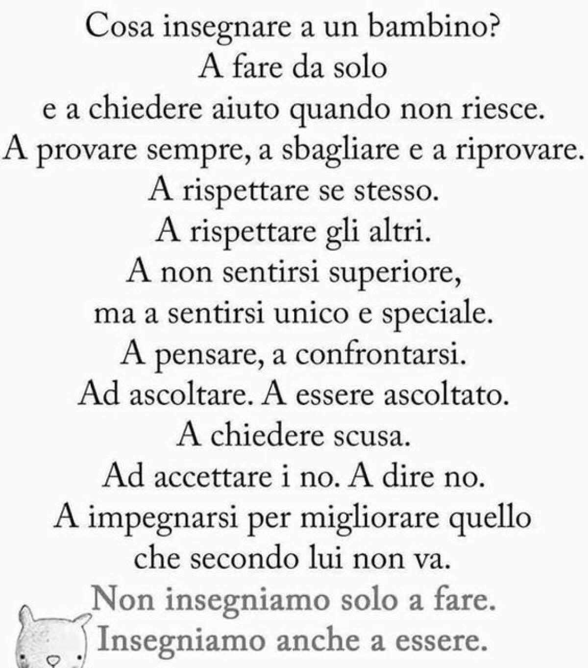 Cosa insegnare a un bambino - poesia - 