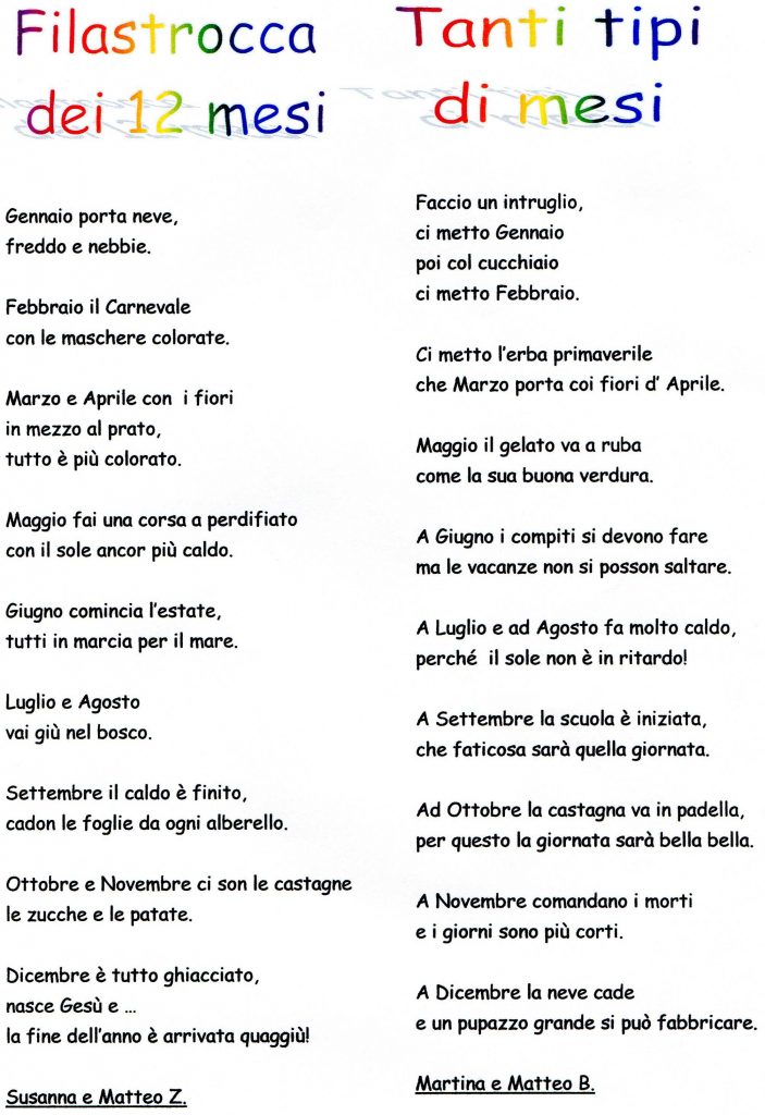 LETTURE E POESIE PER L'INSEGNANTE PER RIPASSARE O INTRODURRE I CONCETTI LEGATI AL TEMPO