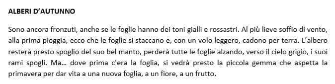 Dettato: ALBERI D'AUTUNNO