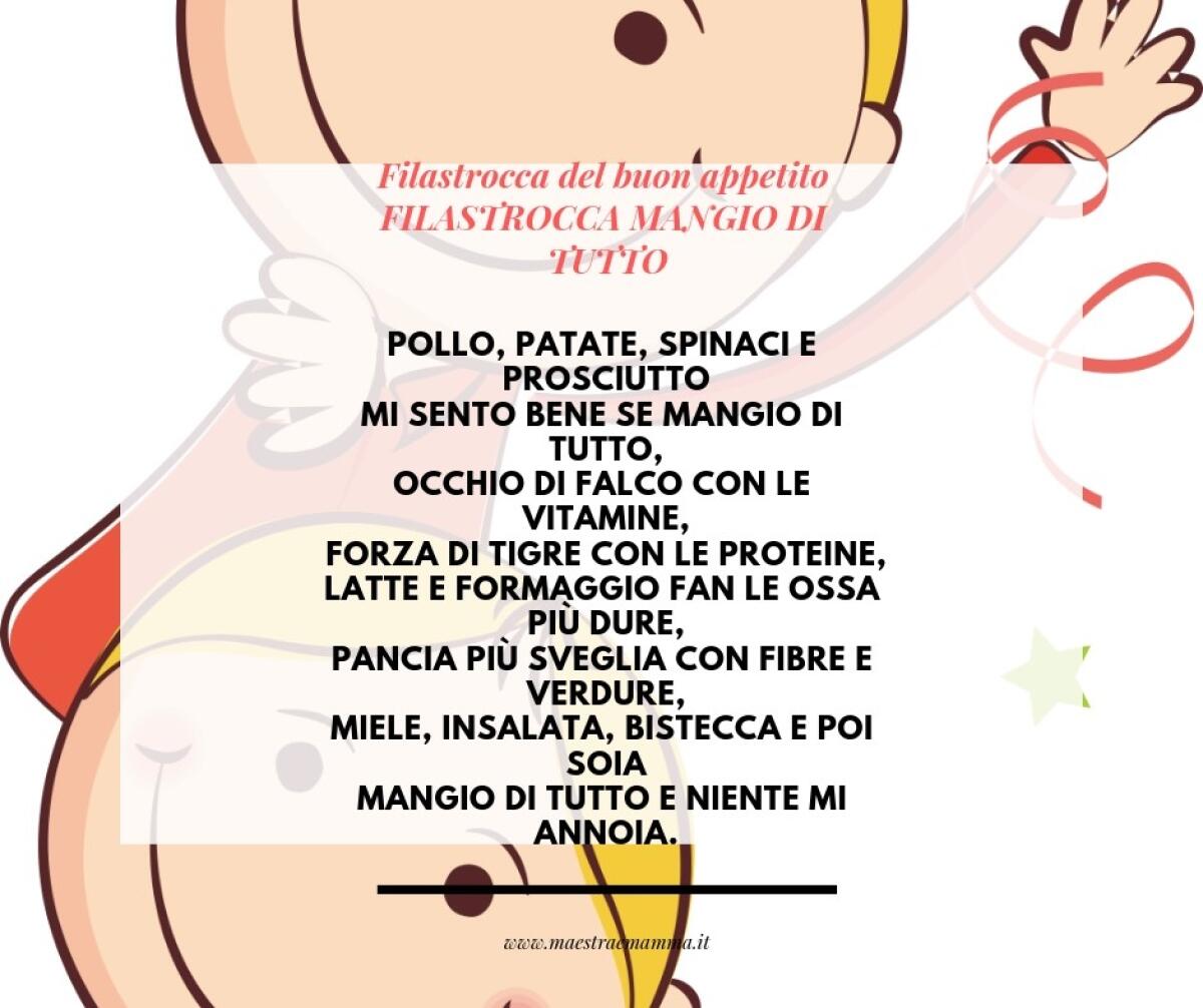 Filastrocca del buon appetito - FILASTROCCA MANGIO DI TUTTO - 