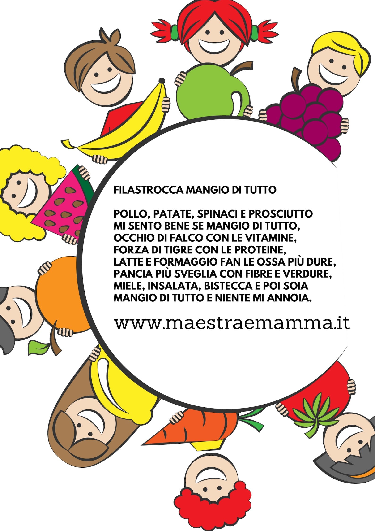 Filastrocca del buon appetito - FILASTROCCA MANGIO DI TUTTO