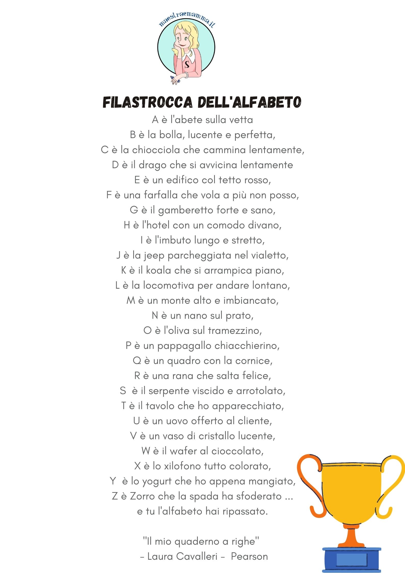 la filastrocca dell'alfabeto