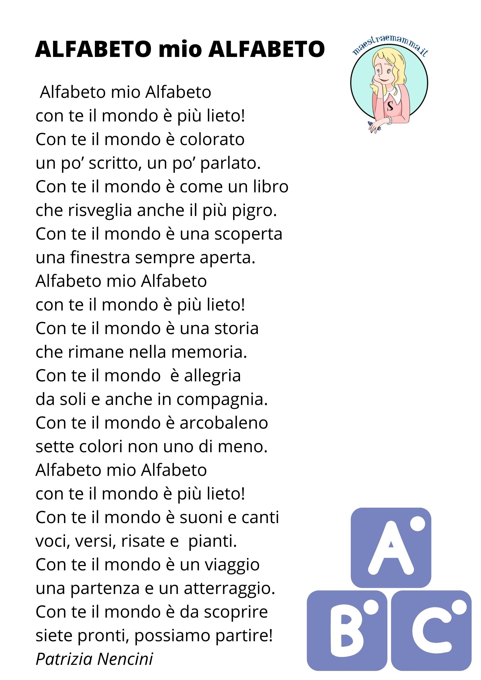 filastrocca ALFABETO mio ALFABETO