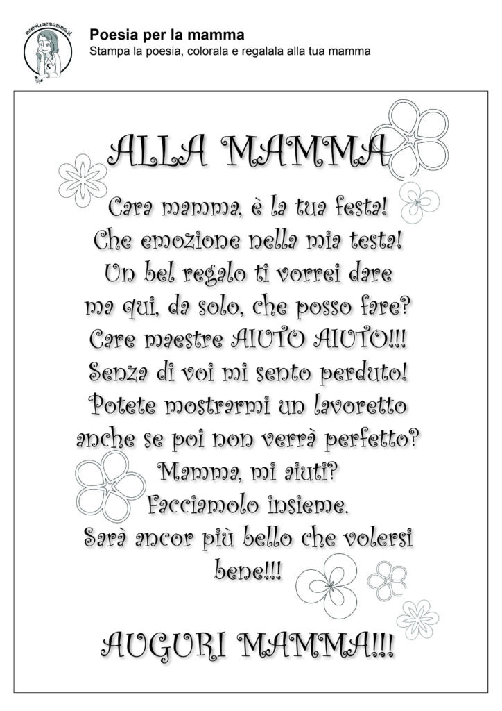 alla mamma-poesia-filastrocca-festa-della-mamma-in-quarantena-coronavirus-in bianco e nero