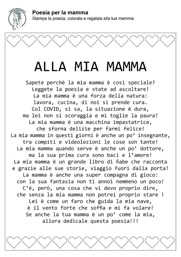 alla mia mamma-poesia-filastrocca-festa-della-mamma-in-quarantena-coronavirus-in-bianco-e-nero