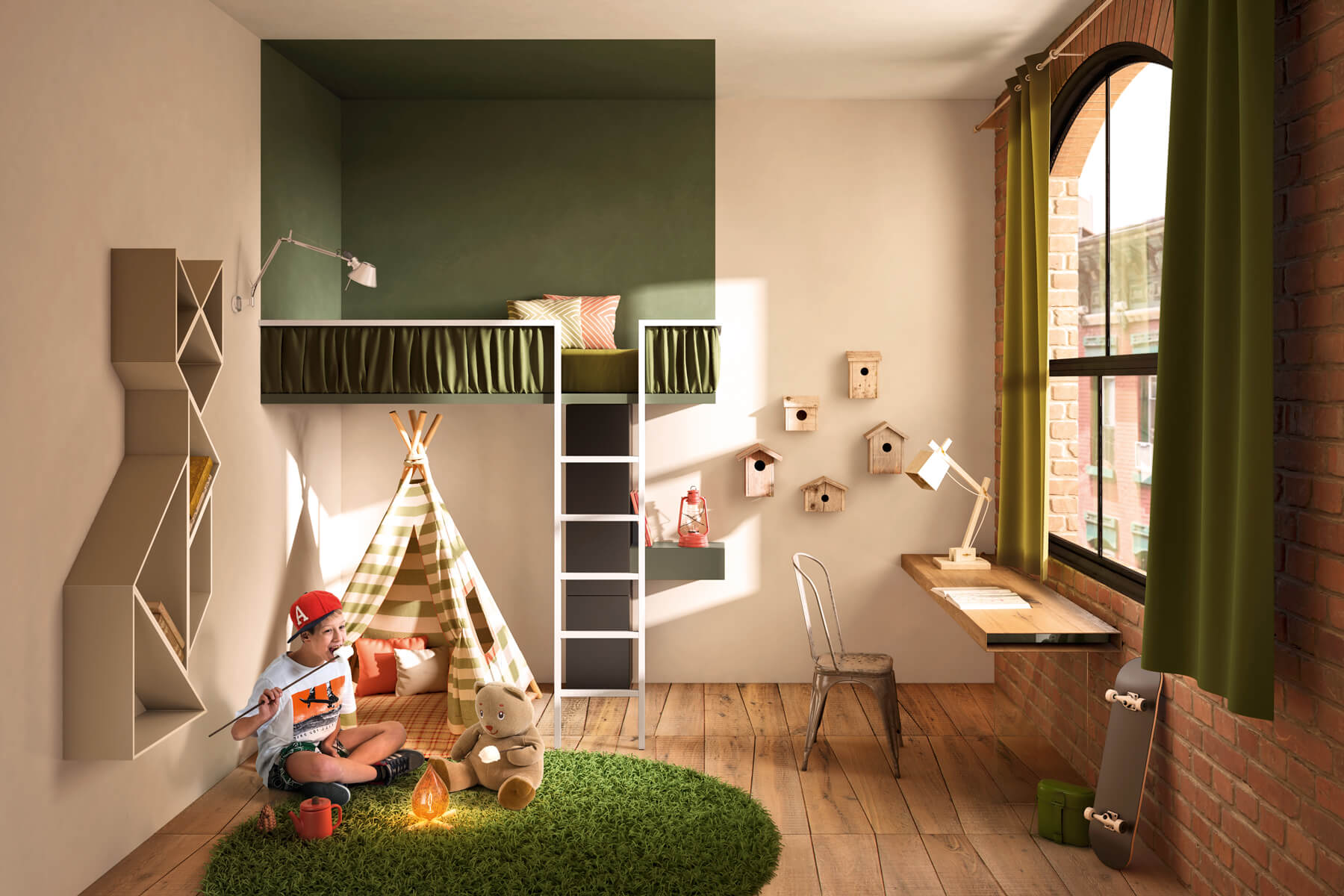 Letto-Singolo-cameretta-lago-design