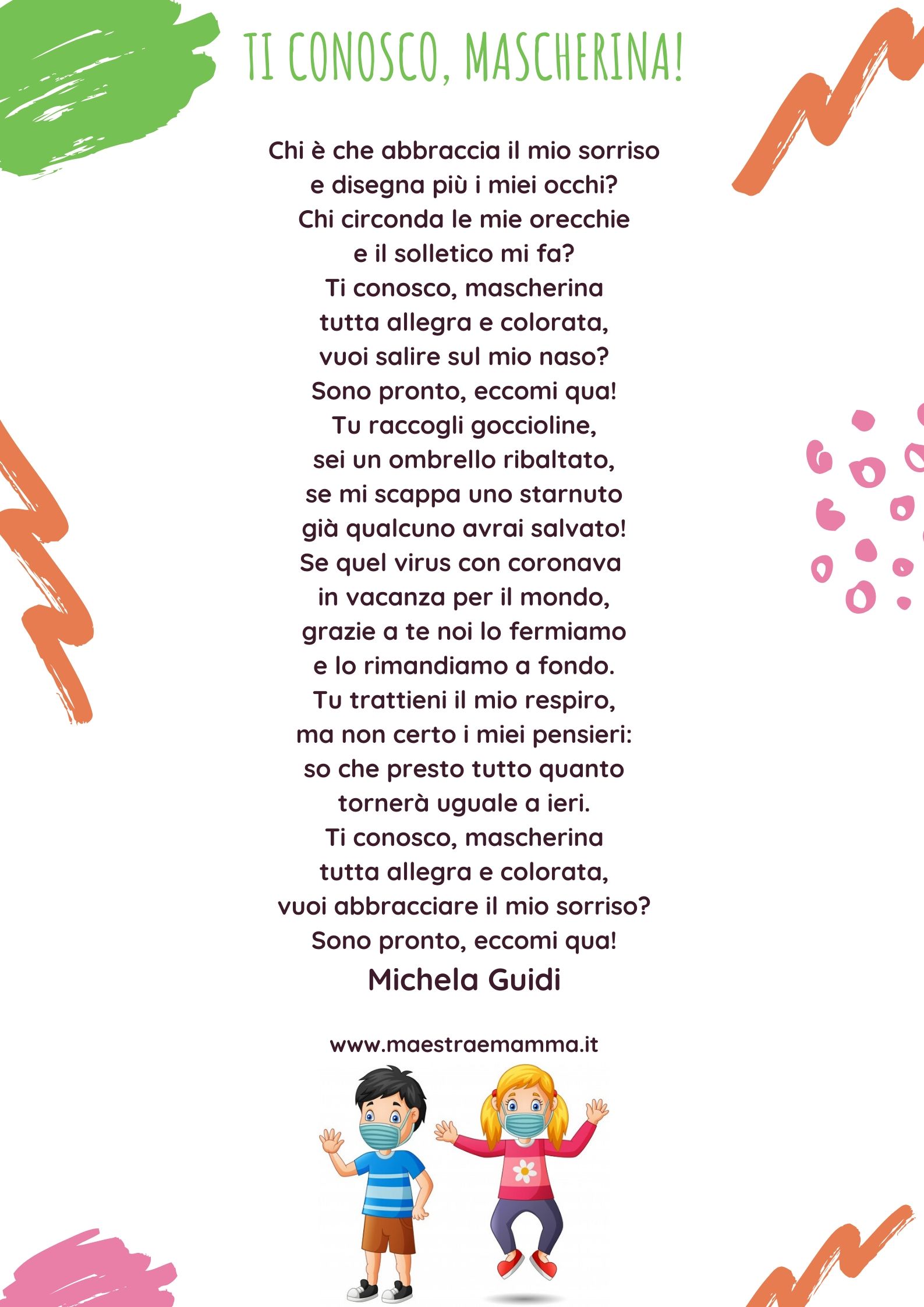 filastrocca mascherina coronavirus michela guidi