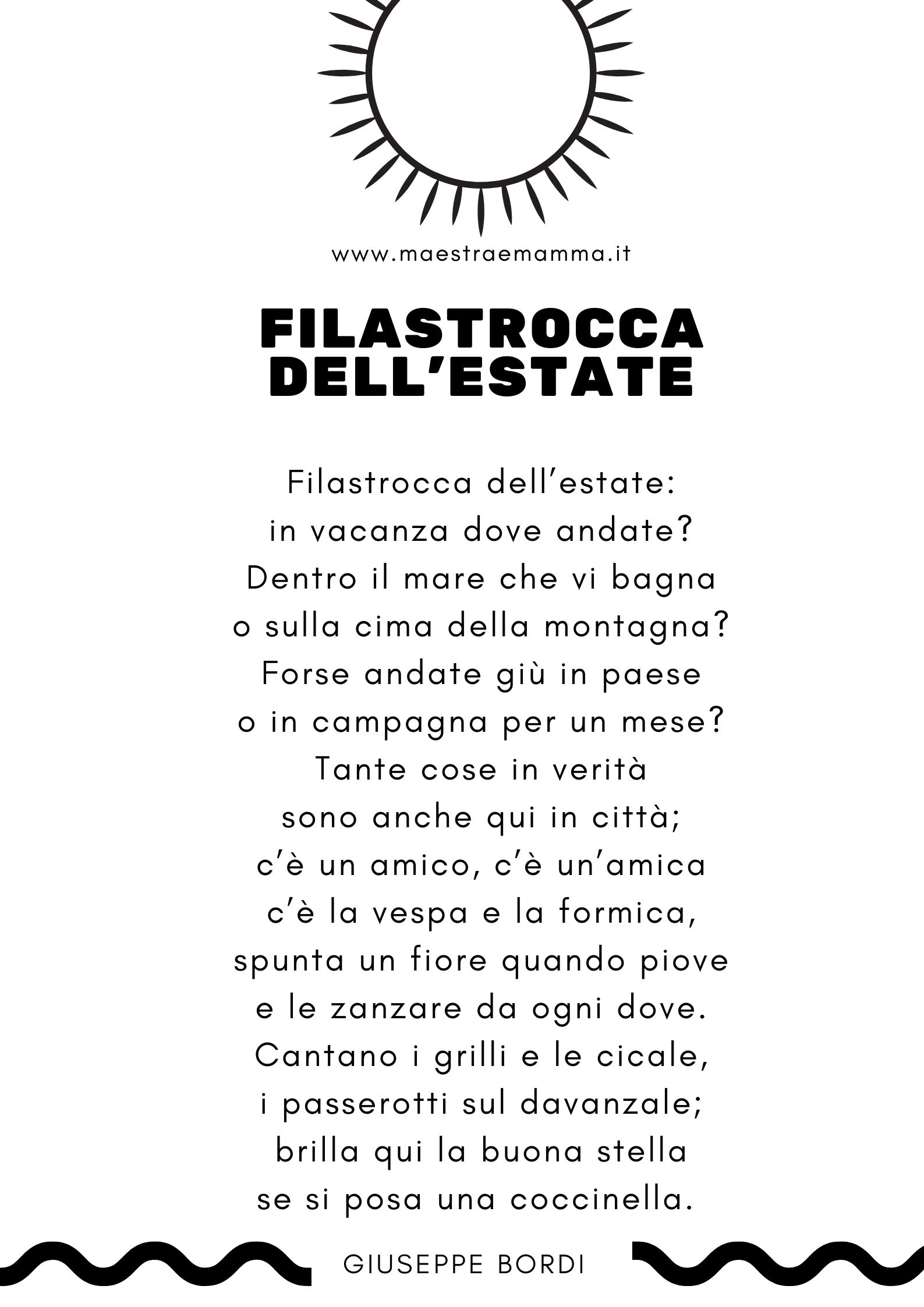poesia filastrocca estate giuseppe bordi