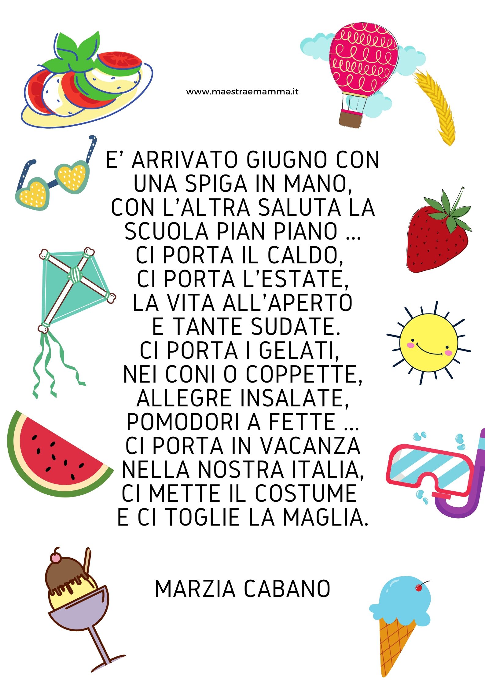 poesia giugno filastrocca per bambini di Marzia Cabano