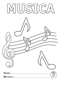 Copertine da stampare per quaderni - scuola primaria - musica in bianco e nero