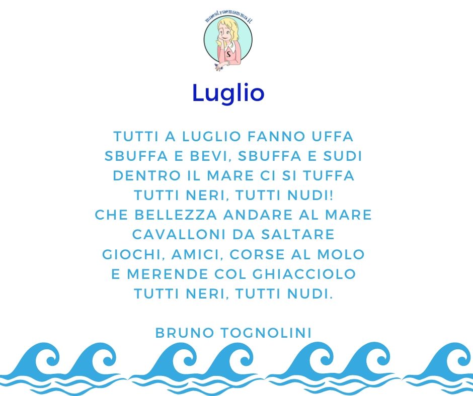 TESTO DELLA POESIA DI BRUNO TOGNOLINI : "LUGLIO"