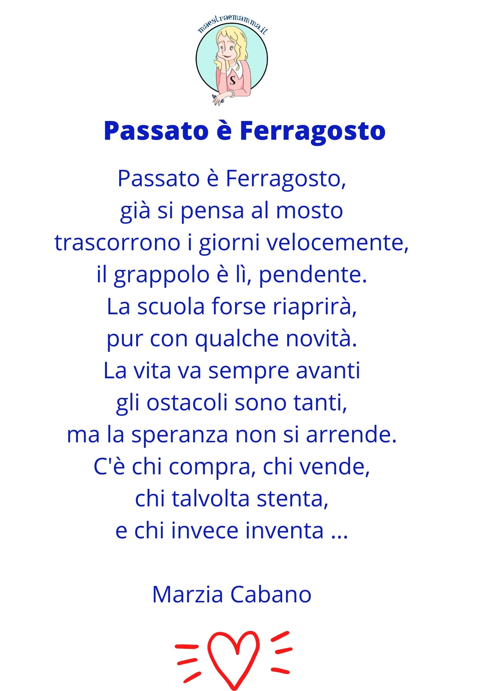 Passato è Ferragosto - nuova poesia di Marzia Cabano
