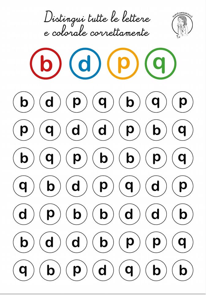 Schede gratuite sui suoni simili B - D - Q - P