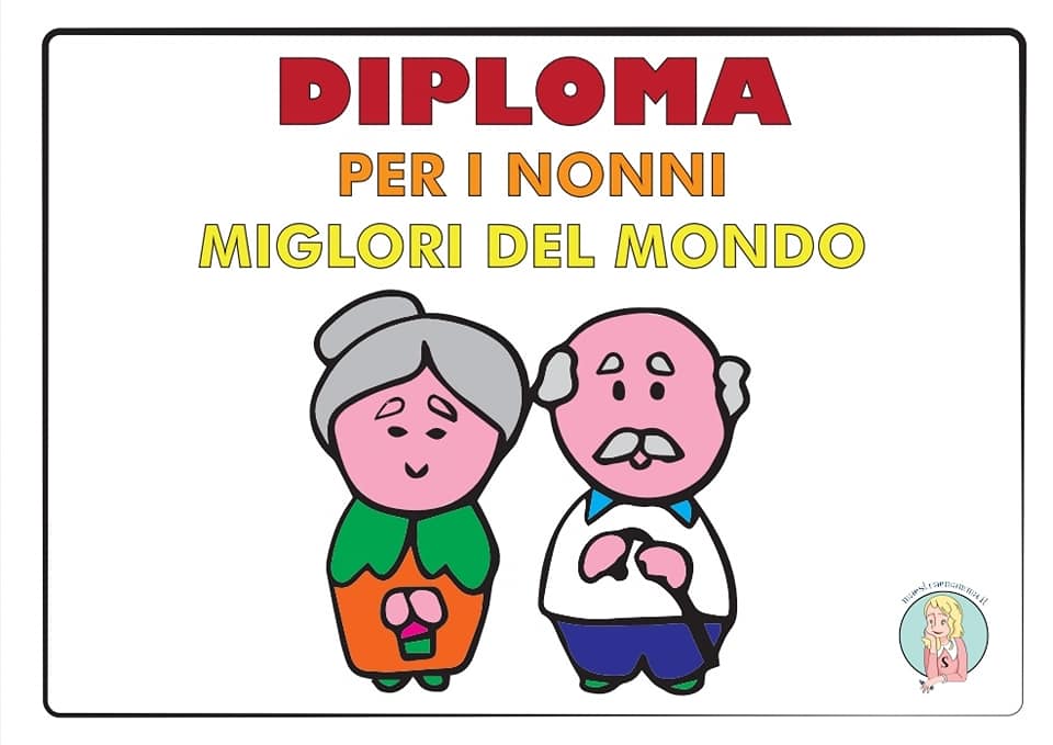 diploma festa dei nonni nonni migliori del mondo a colori da stampare