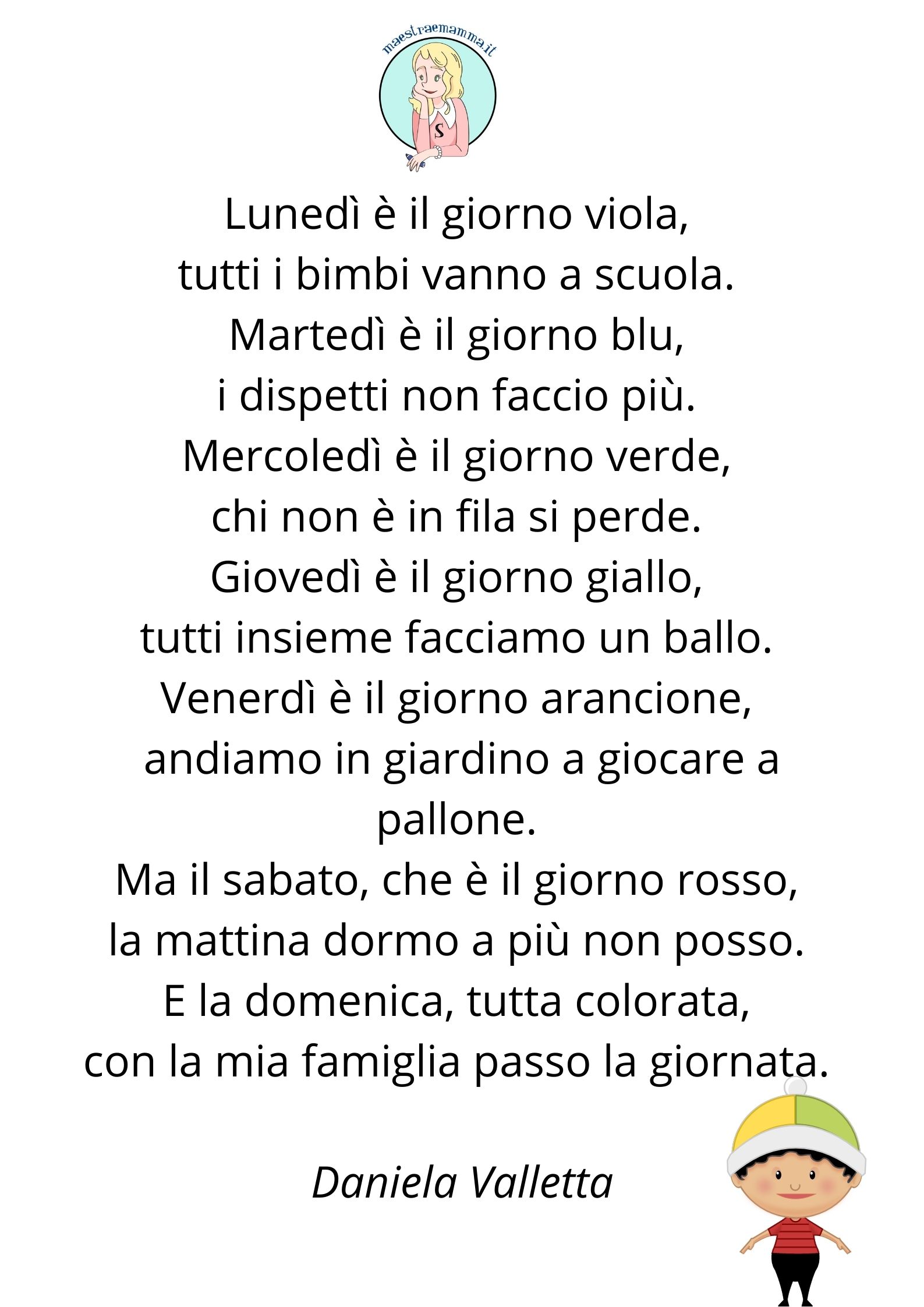 filastrocca settimana colori