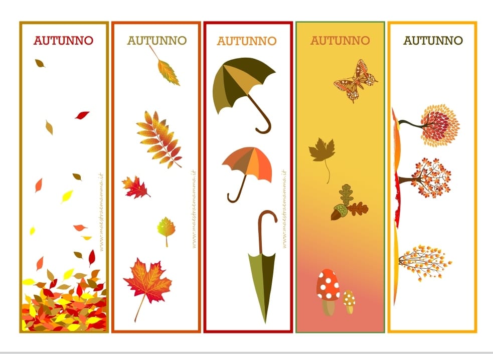 autunno segnalibri segnalibro da scaricare segnalibro autunnale