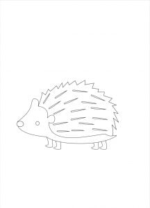 riccio in bianco e nero Disegni autunno per bambini DISEGNI SULL'AUTUNNO DA STAMPARE  A COLORI E IN BIANCO E NERO