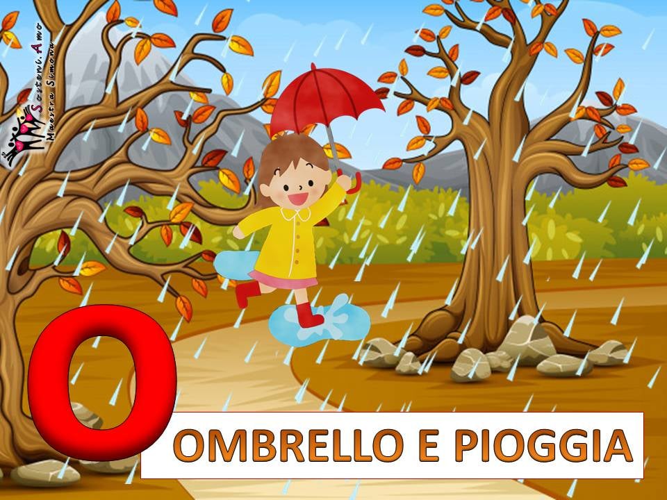 AUTUNNO - ogni lettera una parola e un disegno - lettera O