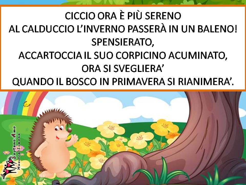 ascolto e comprensione classe prima schede-"Ciccio il riccio" - semplice storia autunnale con domande di comprensione