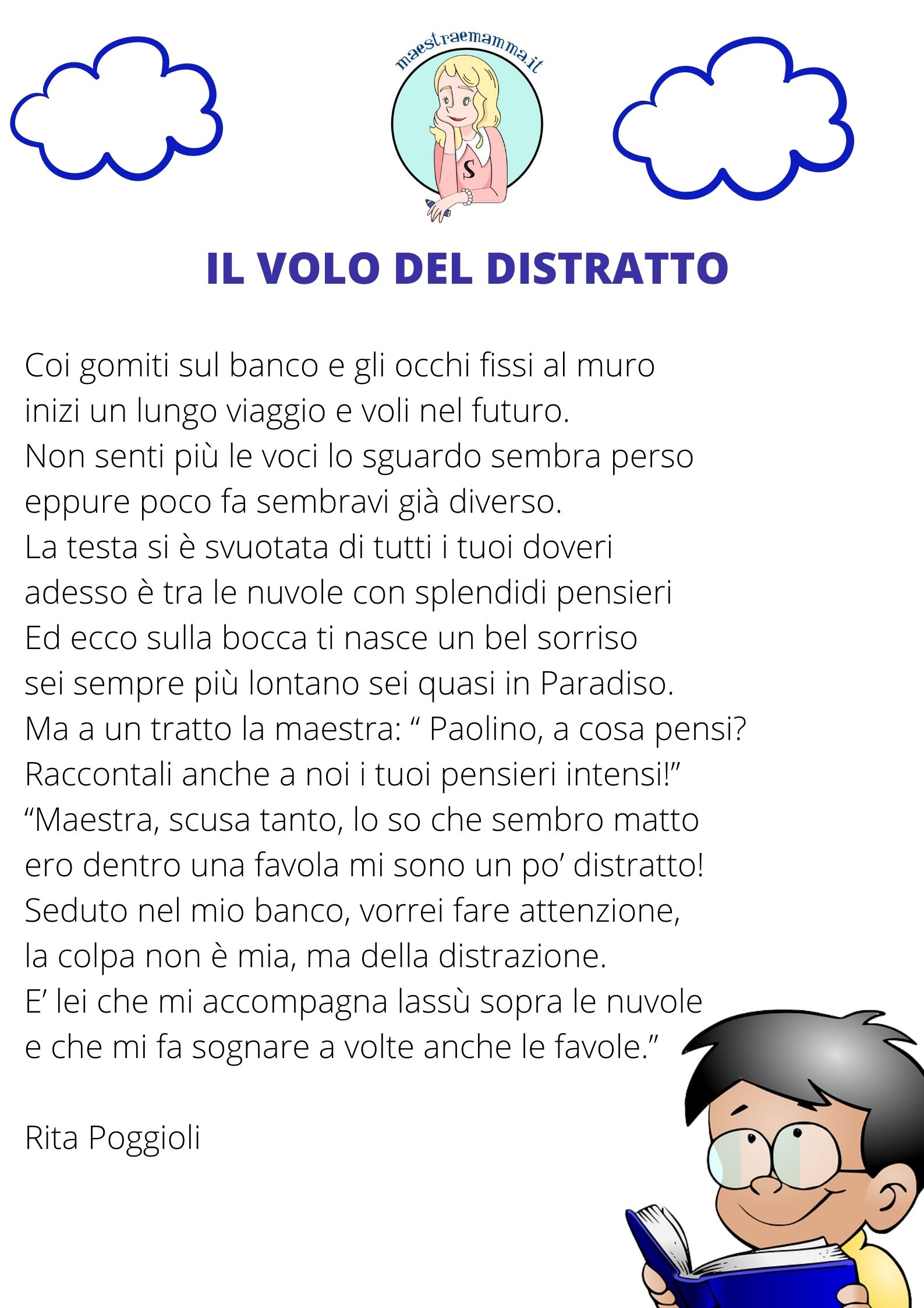 POESIA PER I BAMBINI SOGNATORI E CHE NON MANTENGONO ATTENZIONE DISTRATTI