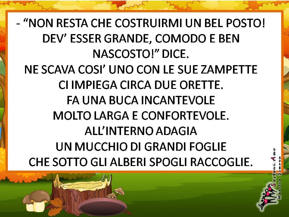 schede didattiche brevi racconti-"Ciccio il riccio" - semplice storia autunnale con domande di comprensione