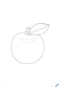 mela in bianco e nero Disegni autunno per bambini DISEGNI SULL'AUTUNNO DA STAMPARE  A COLORI E IN BIANCO E NERO