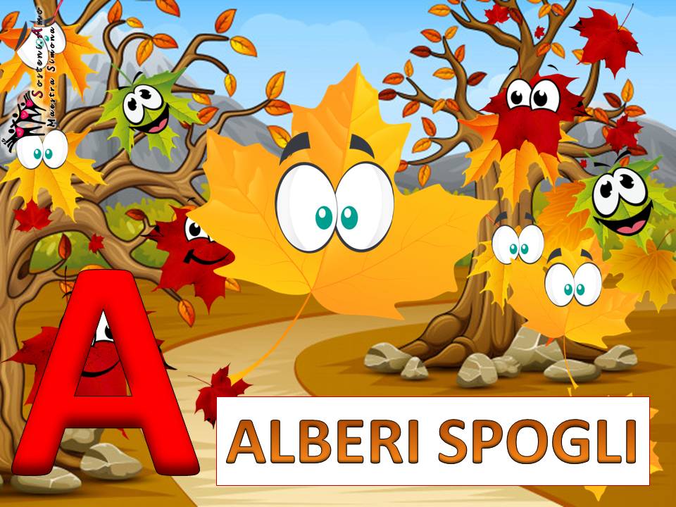 AUTUNNO - ogni lettera una parola e un disegno - lettera A