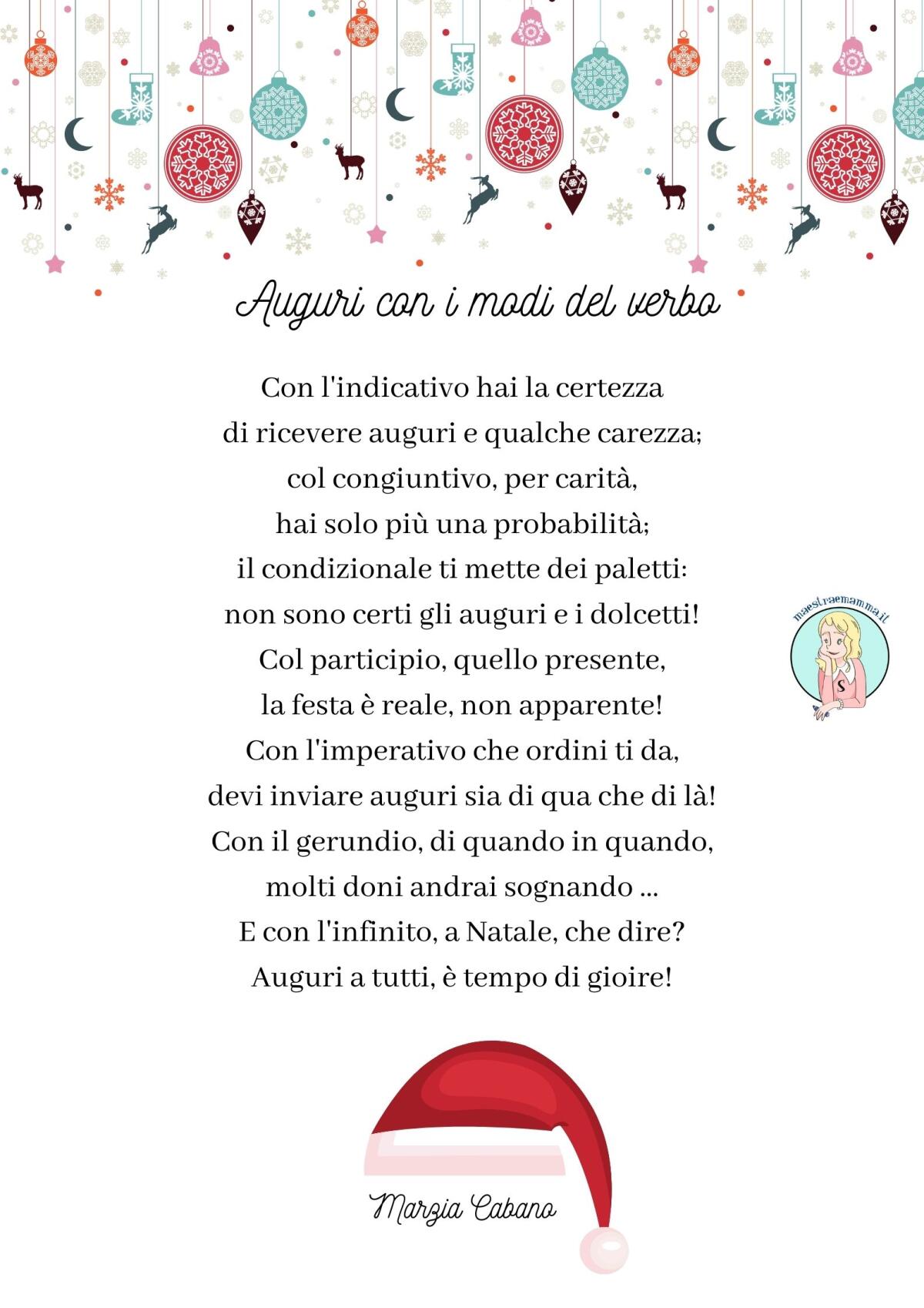 Auguri con i modi del verbo - poesia di Natale per bambini - 