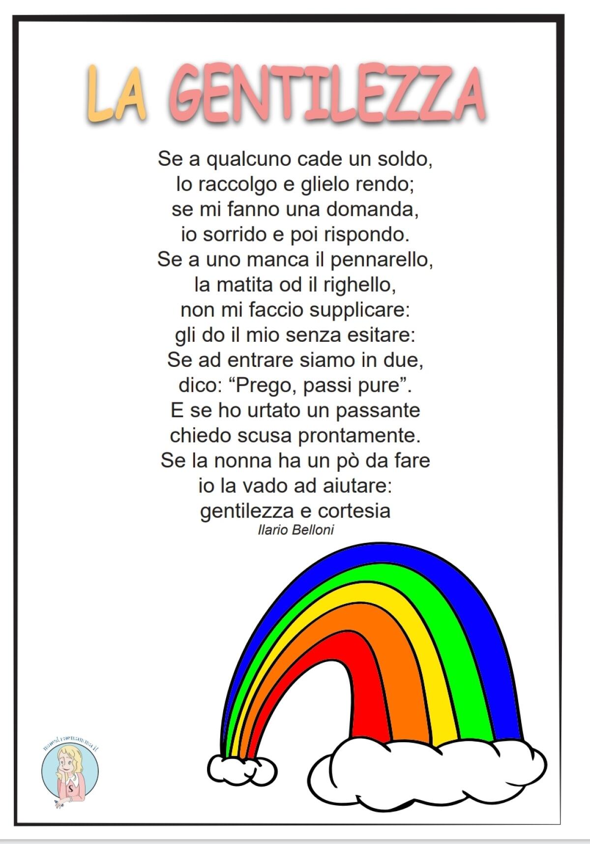 "La gentilezza" - poesia di Ilario Belloni per bambini - 