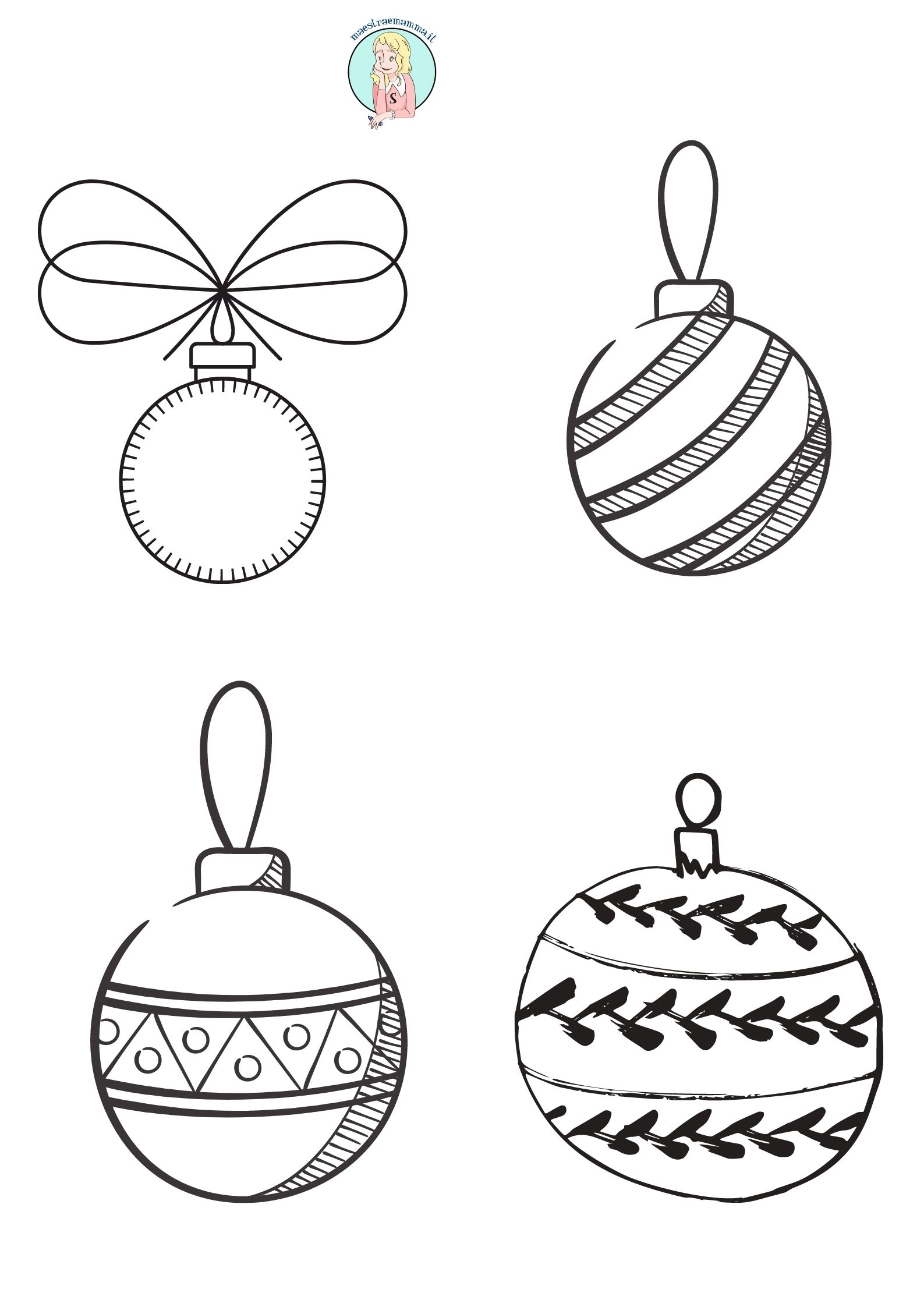 palline di natale Disegni di Natale per bambini da colorare